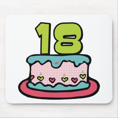 18 Year Old Birthday Cake mousepads