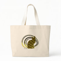 "18K Golden" Calico Cat Womens Tote bags by FractaGifts "18K Golden" Calico Cat Womens Tote bags