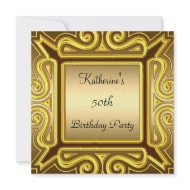 18th 21st 50th Popular Elegant Gold Invitation invitation