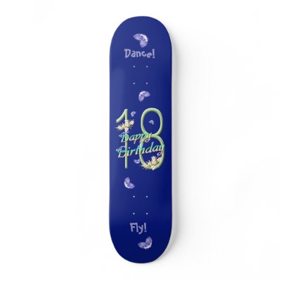 18th Birthday Butterfly Dance Deck Custom Skateboard by anuradesignstudio