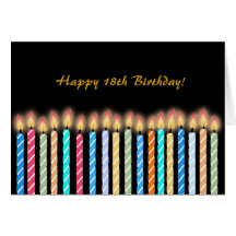 18th Birthday Candles Card Customize