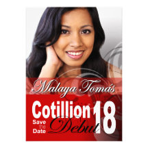18th Birthday Cotillion Debut Save the Date Photo Personalized Invite