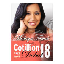 18th Birthday Cotillion Debut Save the Date Photo Personalized Announcements