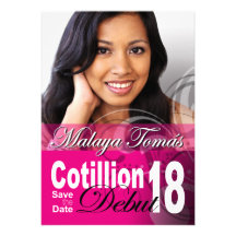 18th Birthday Cotillion Debut Save the Date Photo Custom Invitation
