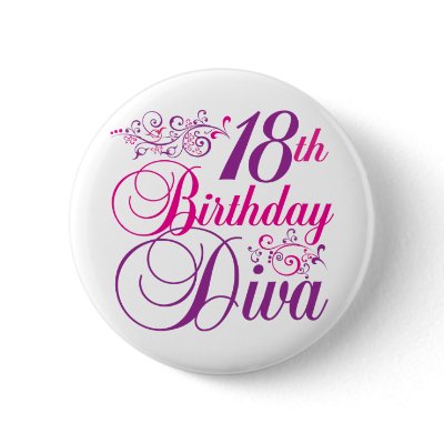 18th Birthday Diva Pin