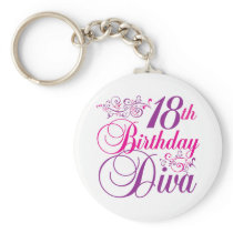 18th Birthday Diva Keychains