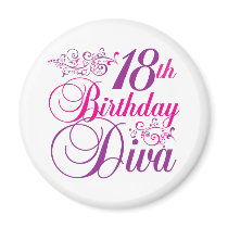 18th Birthday Diva magnets by BirthdayObsessions 18th Birthday Diva magnets