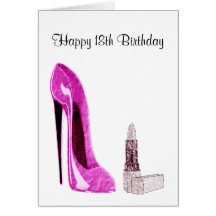 18th Birthday Greeting Card with Pink Stiletto Sho