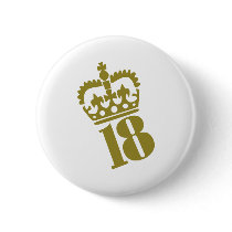18th Birthday - Number – Eighteen Button