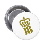 18th Birthday - Number – Eighteen Button