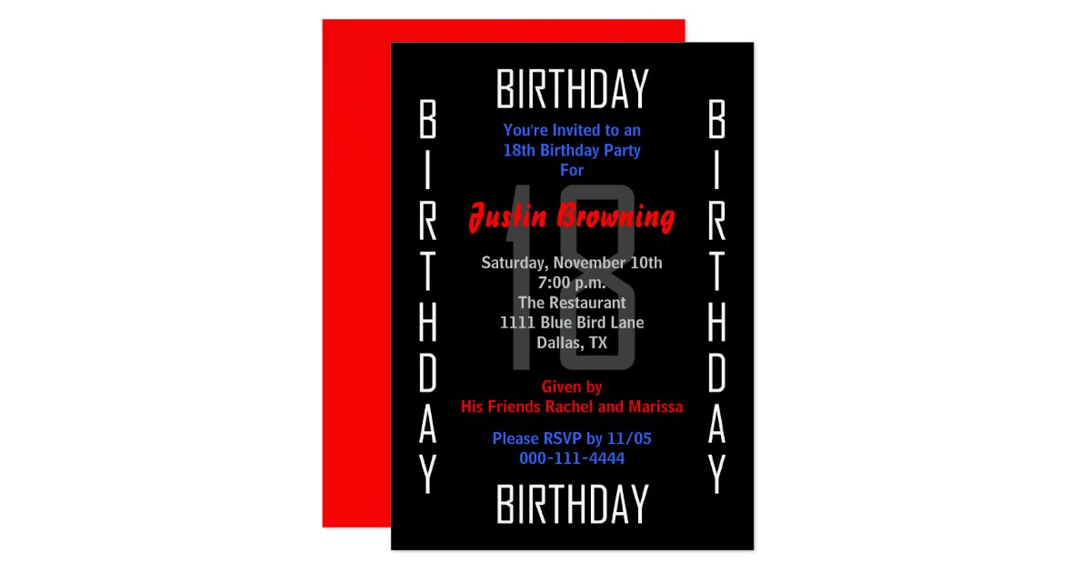 18th Birthday Party Invitation 18 | Zazzle