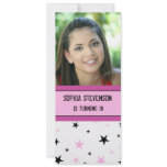 18th Birthday Party Invitation Pink Black Stars