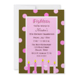 18th Birthday Party Invitation -- Pink Polka Dots