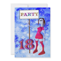 18th Birthday party sign board invitation