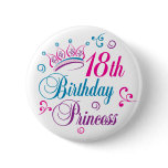 18th Birthday Princess Pin