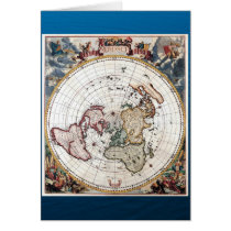 18'th Century Polar Map Greeting Card