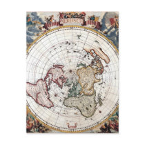 18'th Century Polar Map Post Card