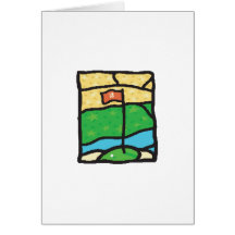 18th Green Golf Design Greeting Cards