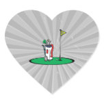 18th hole golf graphic heart sticker