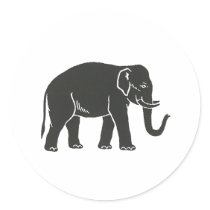 18th-(Indian)-Division Elephant Round Stickers
