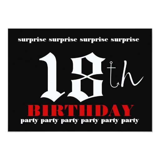 18th Surprise Birthday Party Invitation Template Zazzle