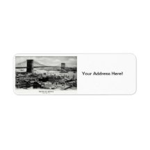 1900 Brooklyn Bridge Panorama Custom Return Address Labels
