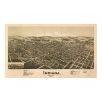 1900 Indiana, PA Birds Eye View Panoramic Map posters