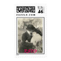 1900 lovers kissing RSVP stamp