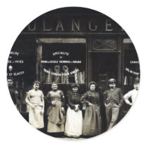 1900 Parisian Bakery Round Stickers