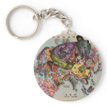 1900 World View Map Key Chains