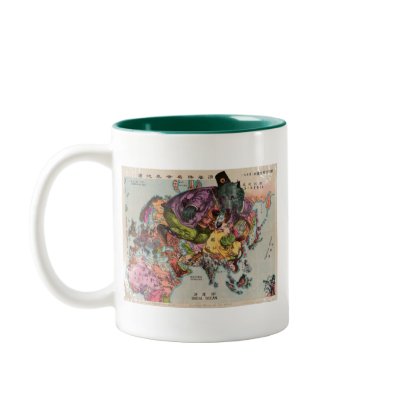 1900 World View Map Coffee Mug by madformaps