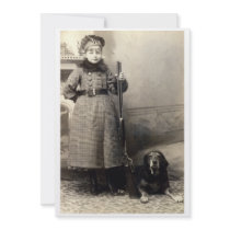 1900 Young Girl and her Hound Announcements