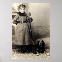 1900 Young Girl and her Hound Print