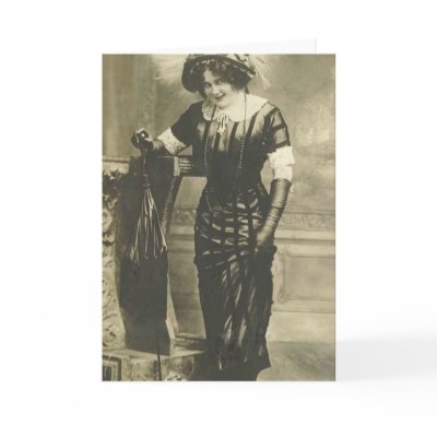 1900's fancy woman greeting card by amazingvintage