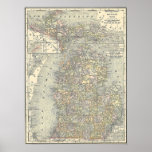 1901 Map of Michigan Posters
