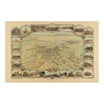 1901 Panoramic Map Birds Eye View, Bakersfield, CA posters by PaperTimeMachine 1901 Panoramic Map Birds Eye View, Bakersfield, CA posters