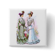 1901 Vintage Dresses Pinback Button