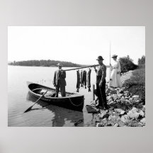 1903 Adirondack Mts.Fishing Canvas Print