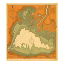 1903 Historic Lake Saint Clair, MI Nautical Chart posters