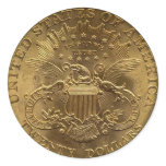 1904 Twenty Dollar Coin, back (tails) or $20 stickers