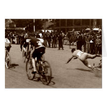 1905 Bicycle Race Wipe Out Card