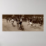 1905 Bicycle Race Wipe Out Print