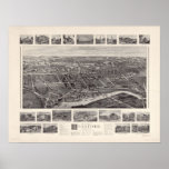 1905 Branford, CT Birds Eye View Panoramic Map Print