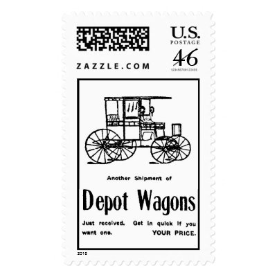 1906 Horse Buggy Illustration Postage Stamp by Jakestuff