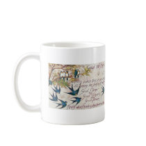 1908 Good Wishes Blue Birds mugs