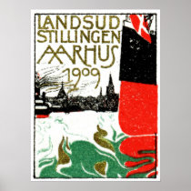 1909 Aarhus Denmark Exposition Poster