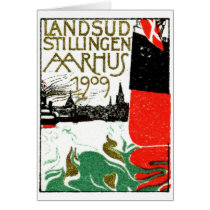 1909 Aarhus Denmark Exposition Poster Greeting Card