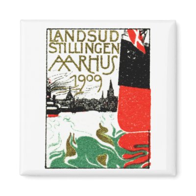 1909 Aarhus Denmark Exposition Poster Magnet by historicimage