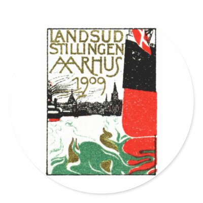 1909 Aarhus Denmark Exposition Poster Sticker by historicimage