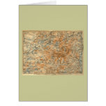 1909 Adirondacks Map from Baedeker's Travel Guide Greeting Cards